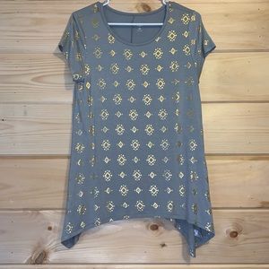 Justice Grey and Gold Patterned Tee